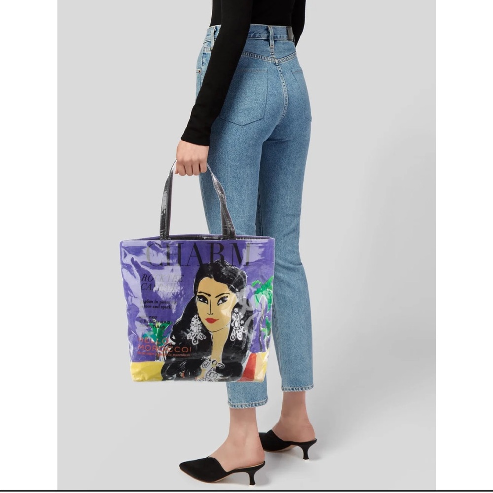 RARE vintage used Kate Spade Rock the Casbah Purple Tote Bag - Picture 2 of 12